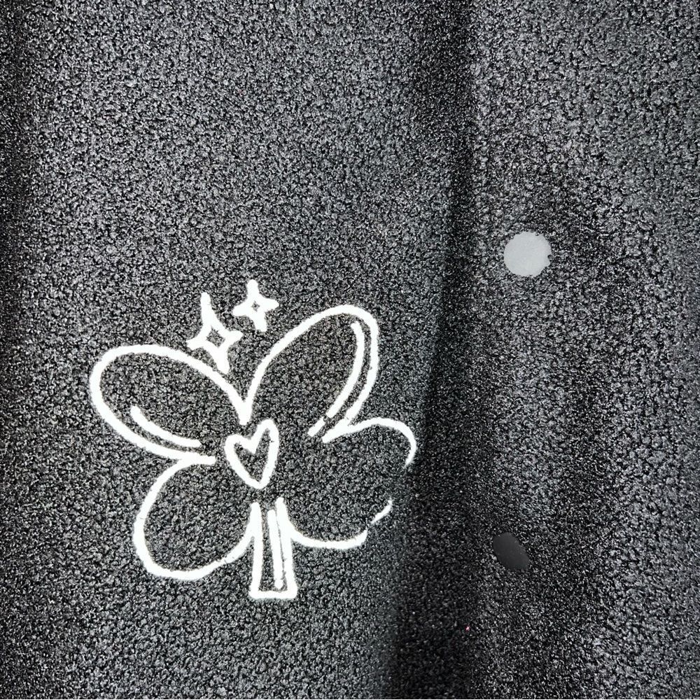 Zara Black Embroidered Faux Shearling Streetwear Utility Overshirt Size L/XL - Picture 10 of 16
